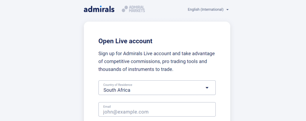How to open an Account Step 2