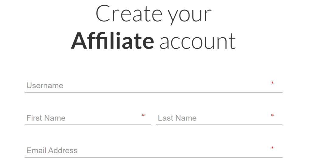 How to open an Affiliate Account Step 3